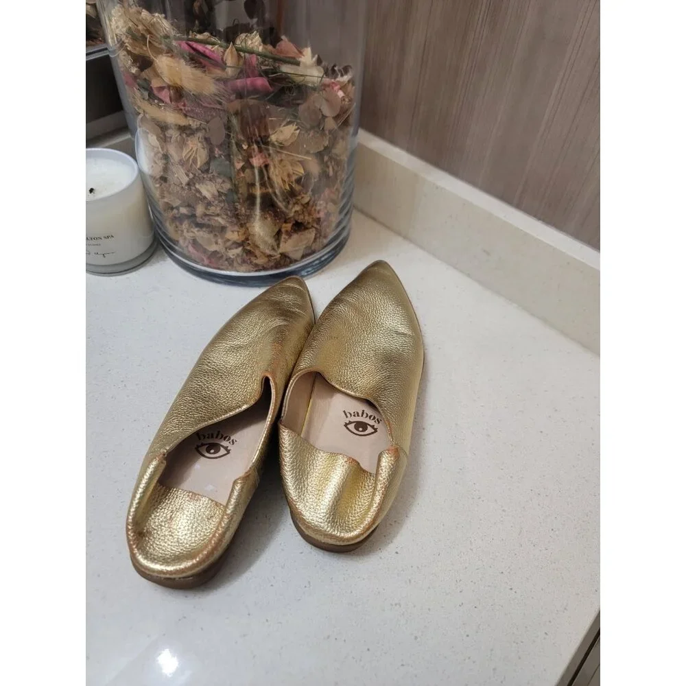 Vision Quest Babos Gold Babouche Mules Loafers (US 8) - Picture 3 of 6